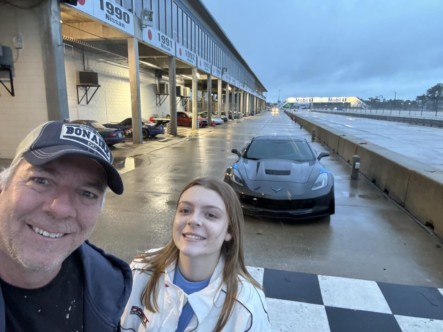 Steve and his daughter at the Sebring pit lane